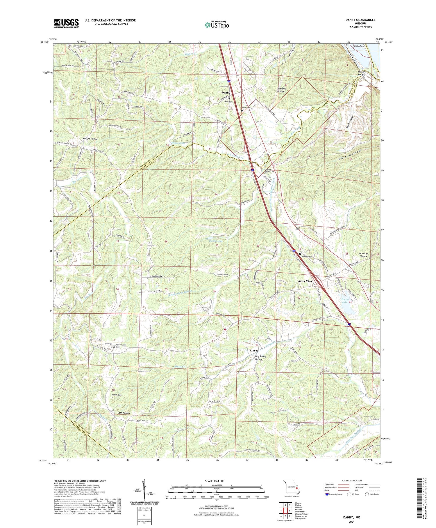 Danby Missouri US Topo Map Image