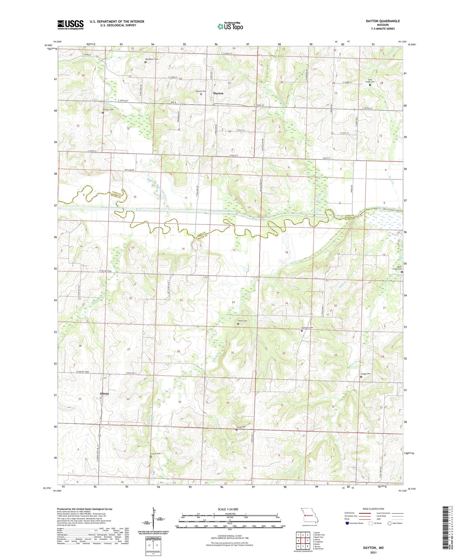 Dayton Missouri US Topo Map Image
