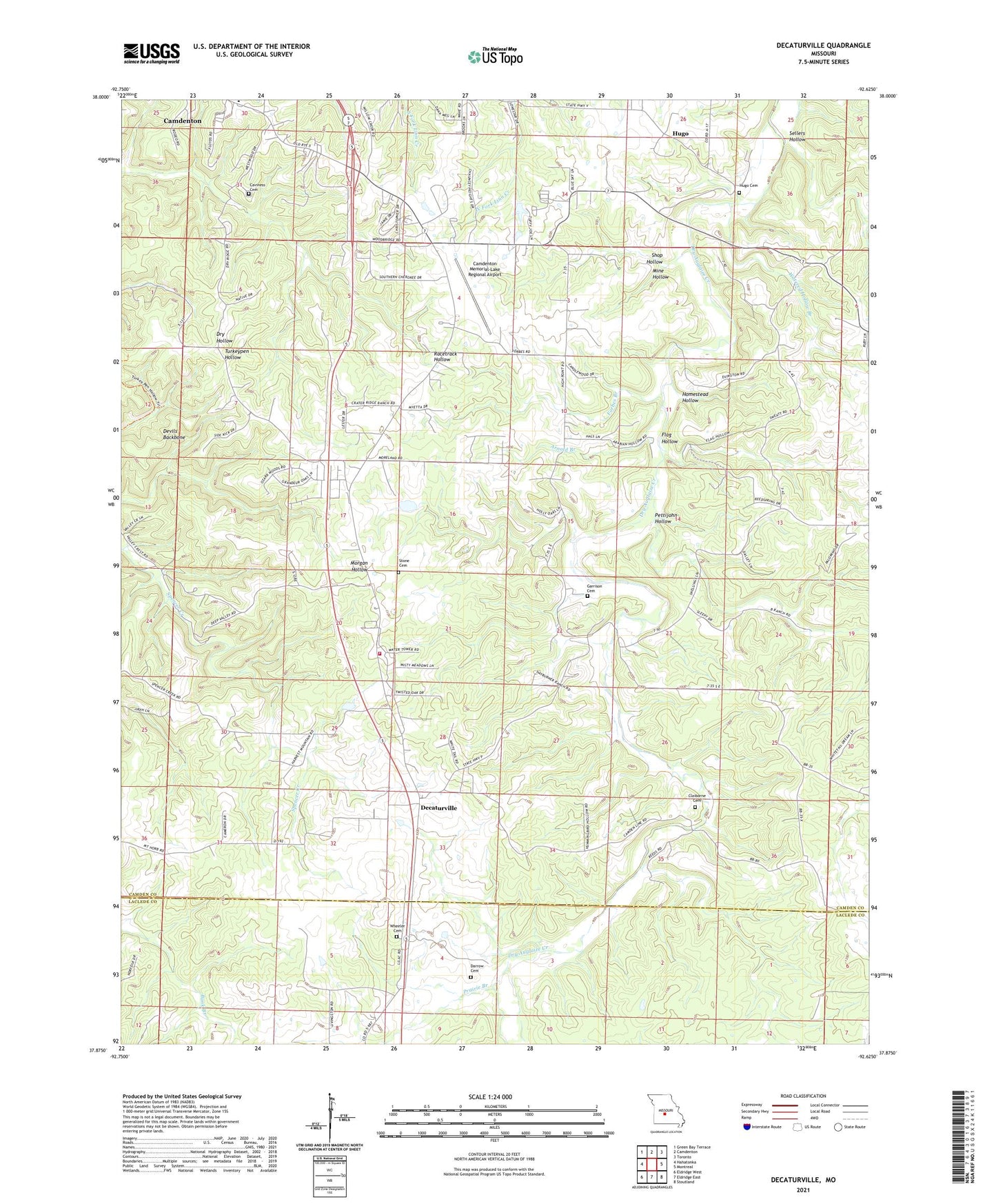 Decaturville Missouri US Topo Map Image