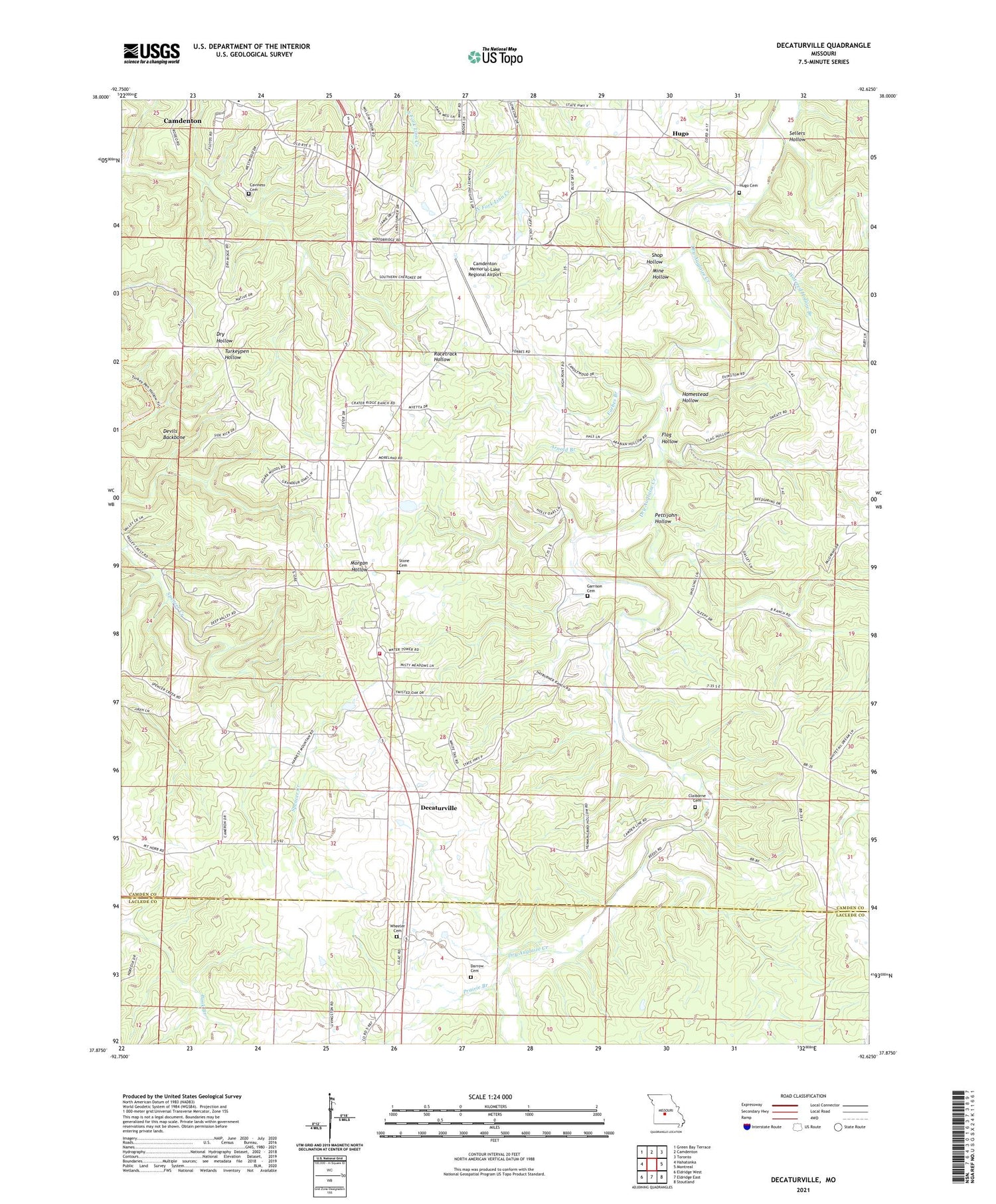Decaturville Missouri US Topo Map Image
