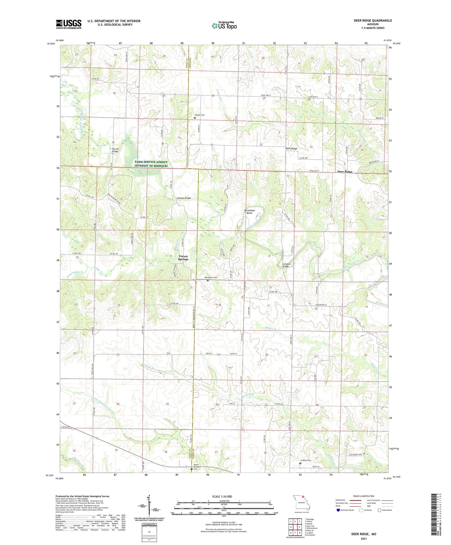 Deer Ridge Missouri US Topo Map Image