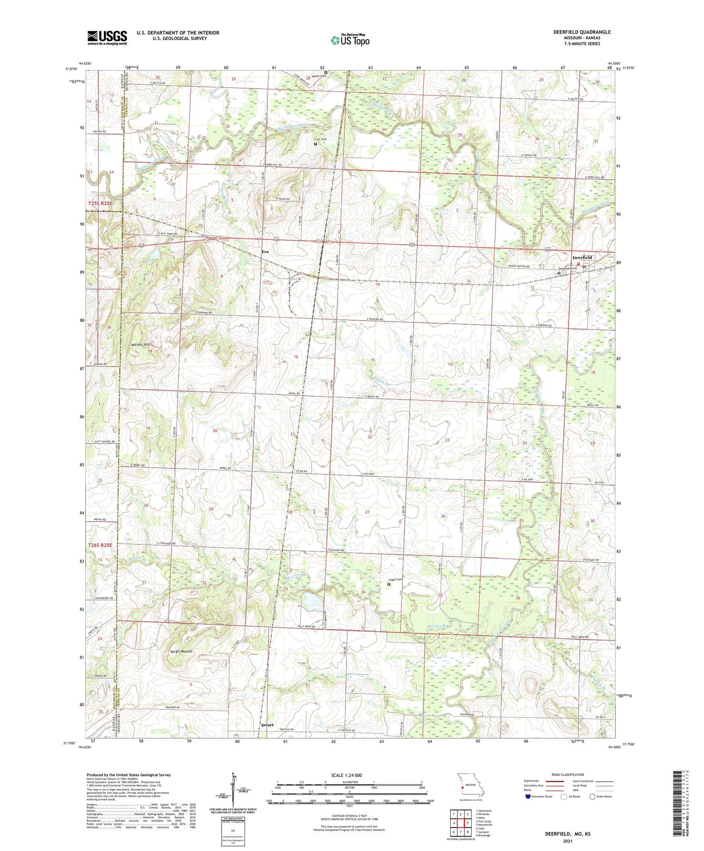 Deerfield Missouri US Topo Map Image