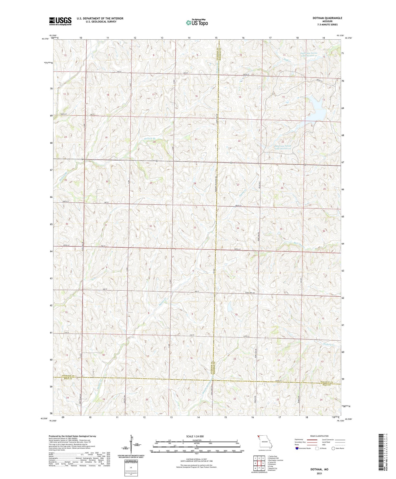 Dotham Missouri US Topo Map Image
