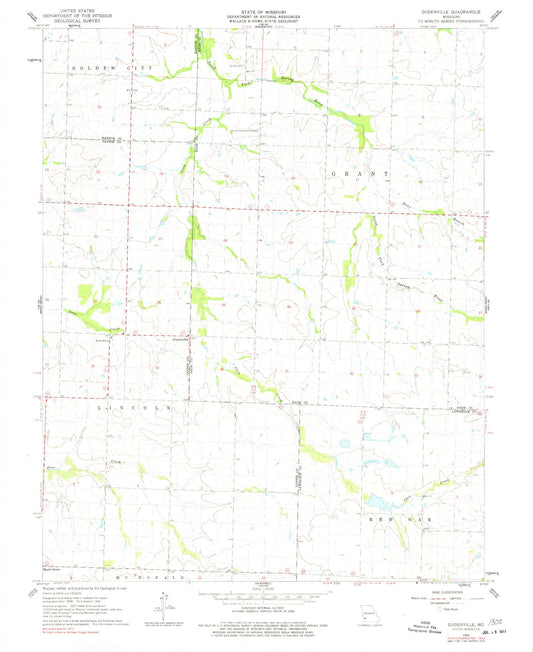 Classic USGS Dudenville Missouri 7.5'x7.5' Topo Map Image