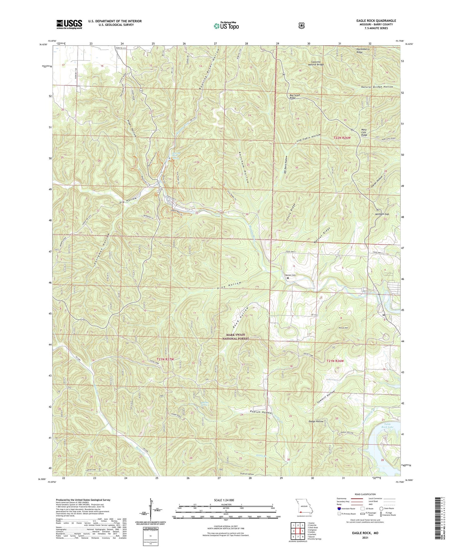 Eagle Rock Missouri US Topo Map Image