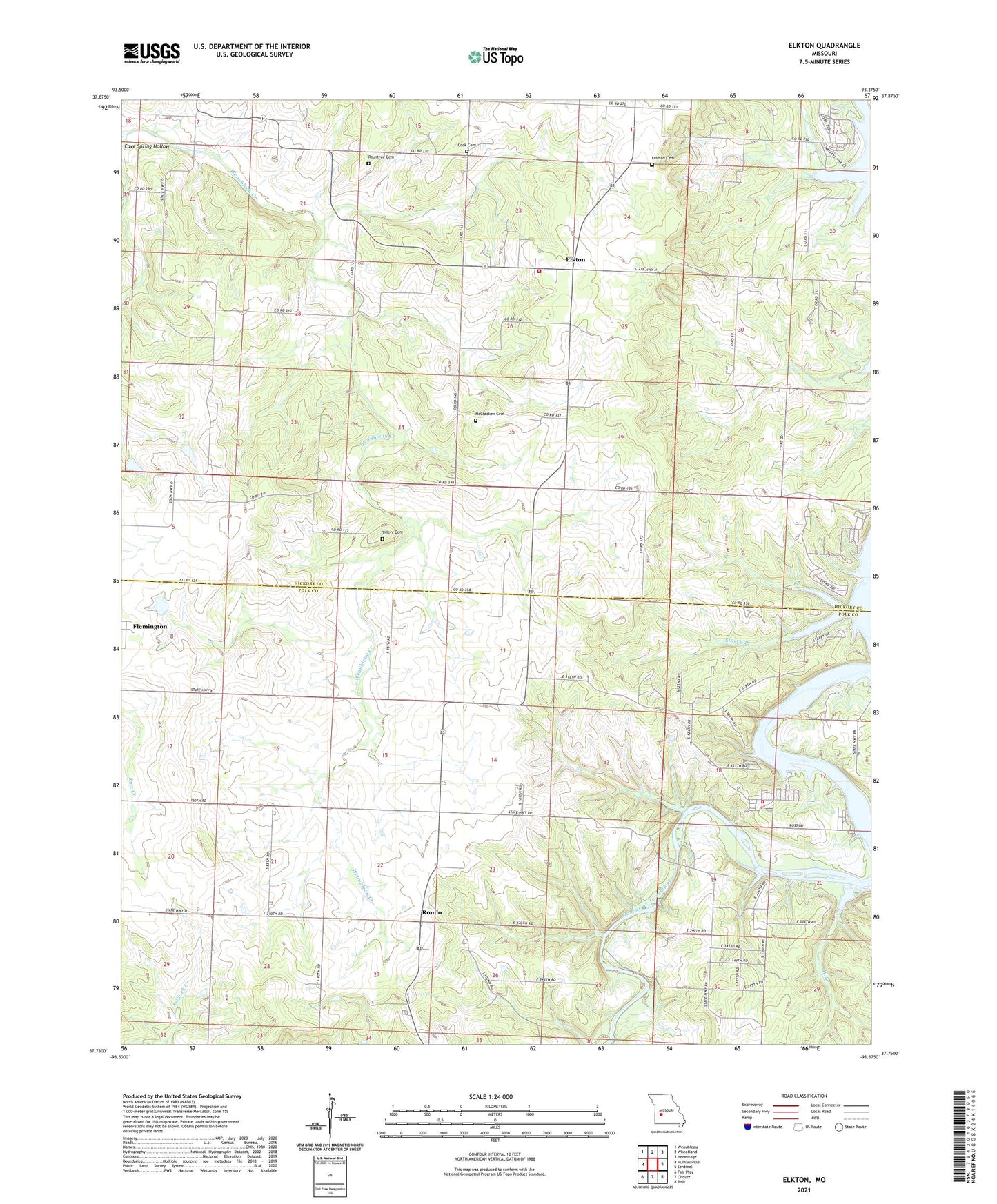 Elkton Missouri US Topo Map Image