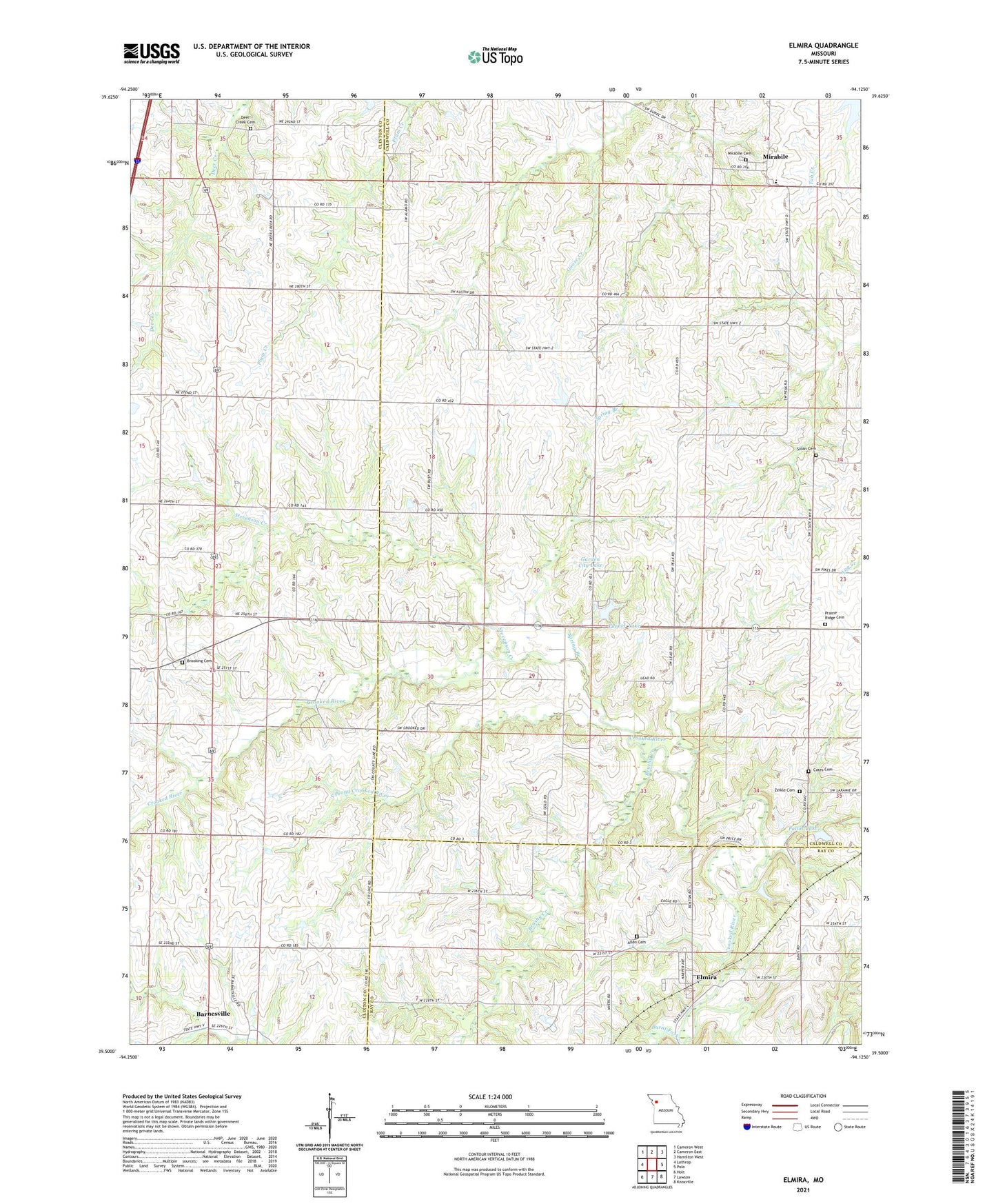 Elmira Missouri US Topo Map Image