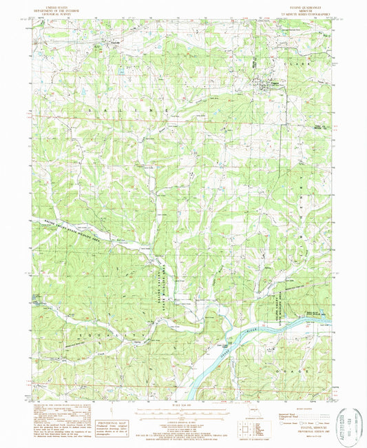 Classic USGS Eugene Missouri 7.5'x7.5' Topo Map Image