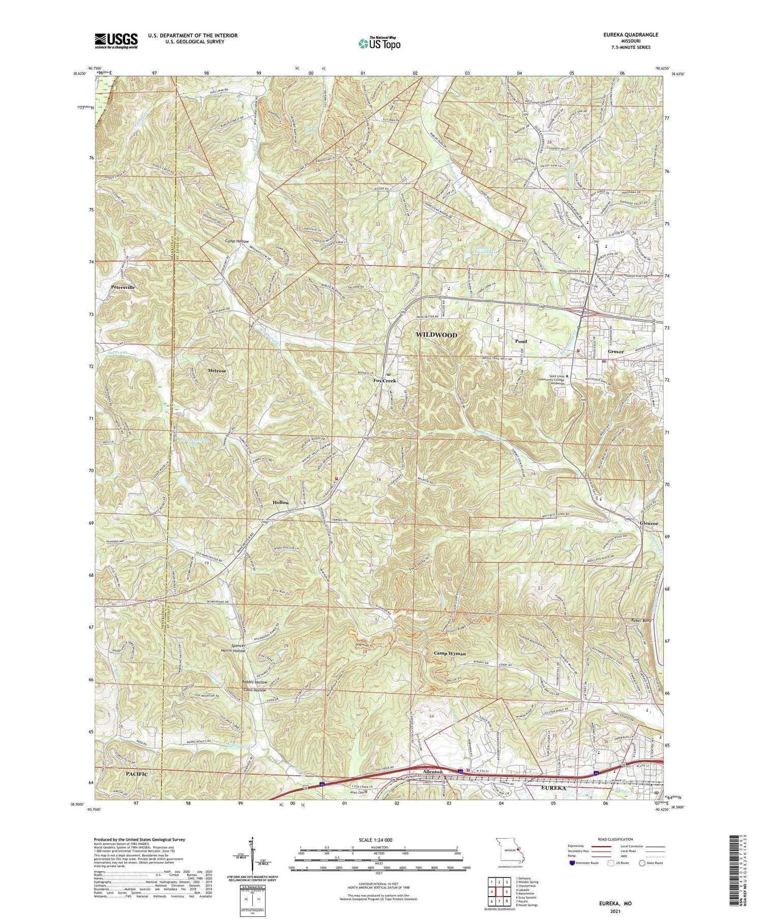Eureka Missouri US Topo Map Image