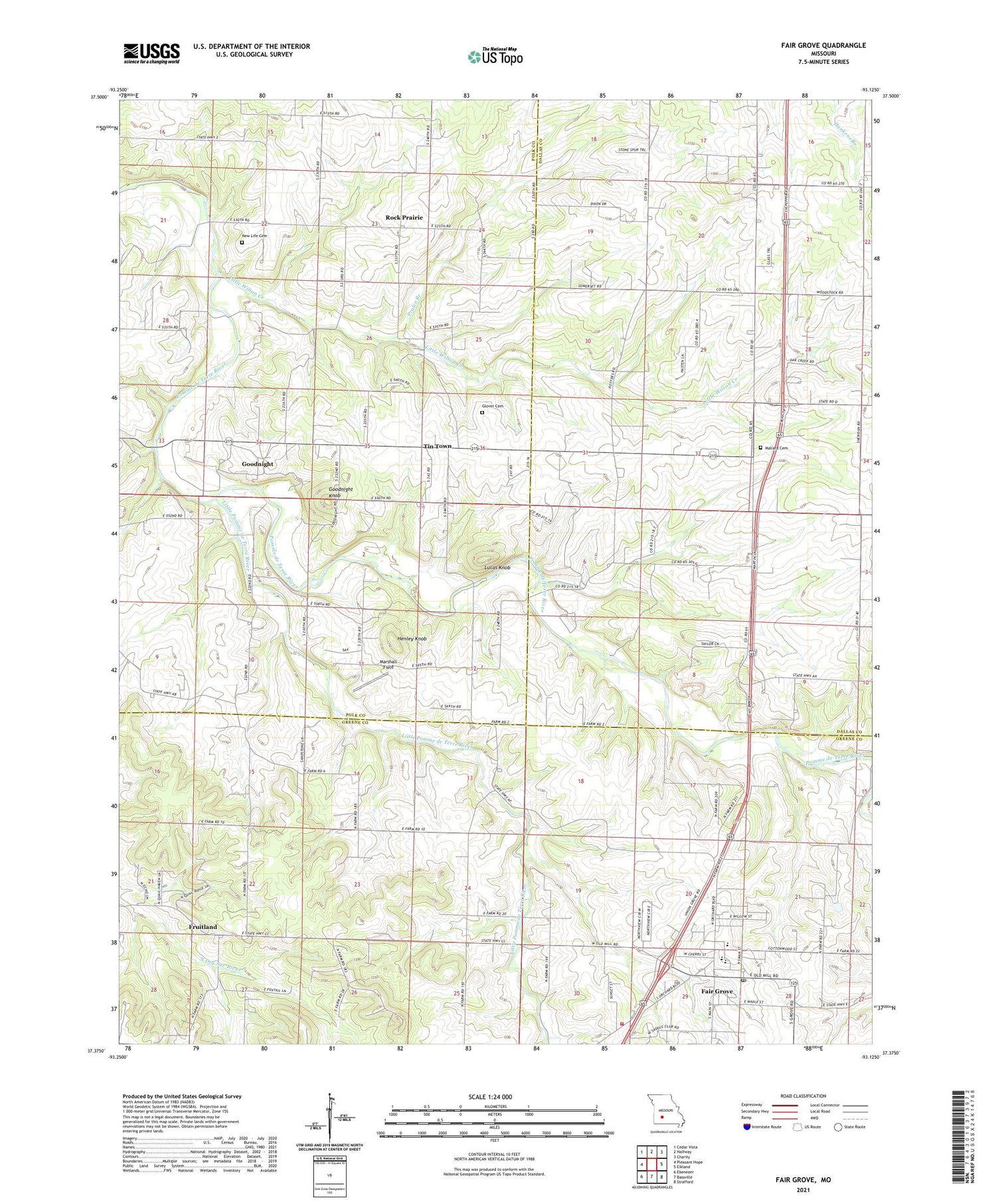Fair Grove Missouri US Topo Map Image