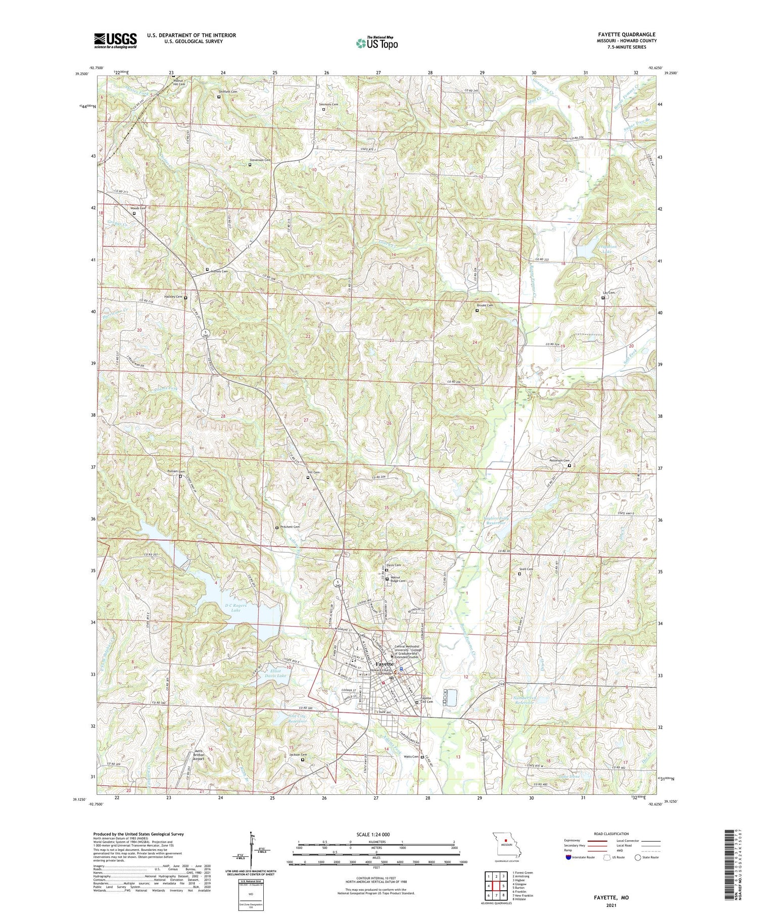 Fayette Missouri US Topo Map Image