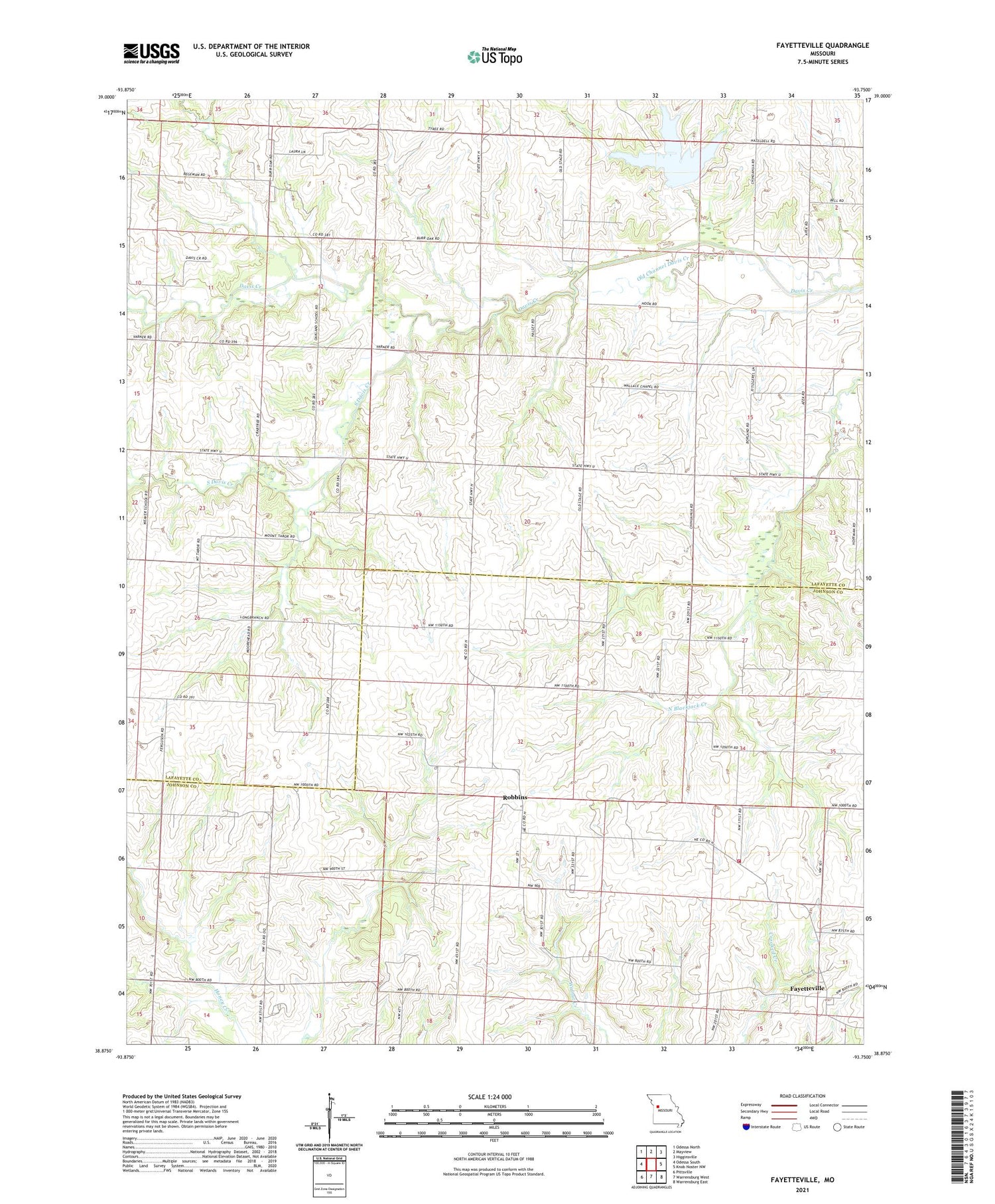 Fayetteville Missouri US Topo Map Image