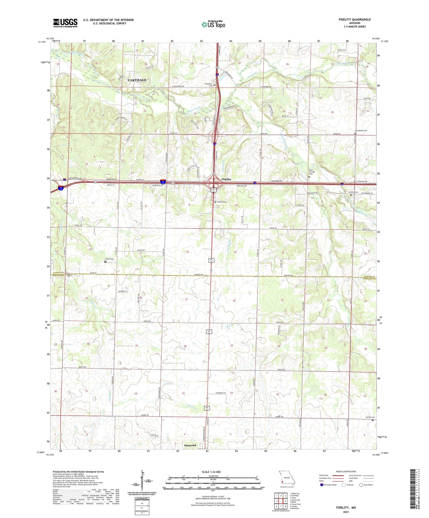 Fidelity Missouri US Topo Map Image