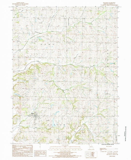 Classic USGS Fillmore Missouri 7.5'x7.5' Topo Map Image