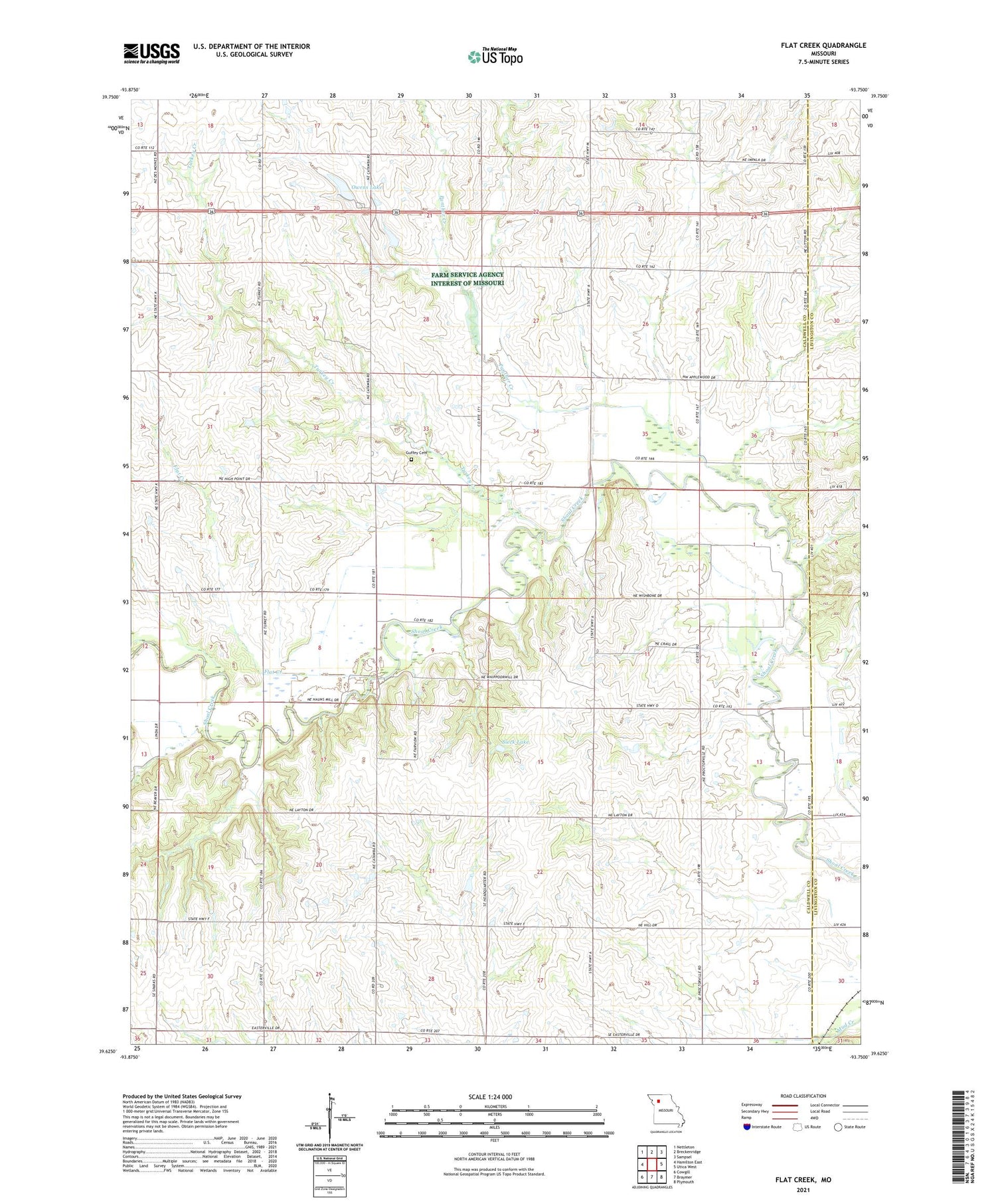 Flat Creek Missouri US Topo Map Image