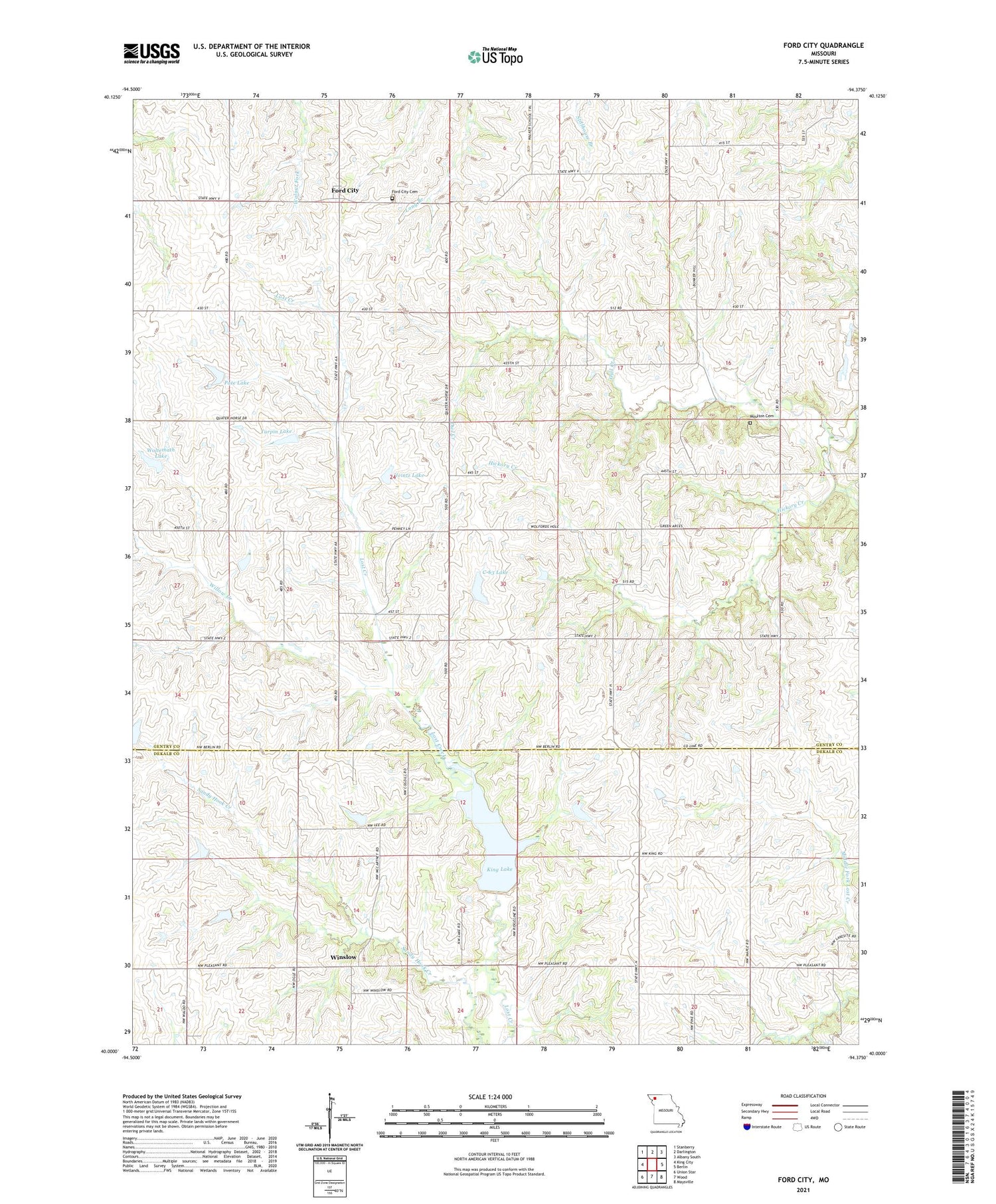 Ford City Missouri US Topo Map Image