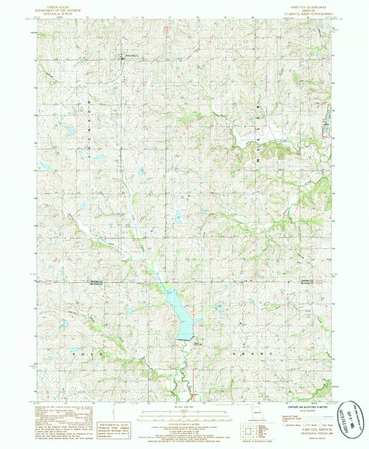Classic USGS Ford City Missouri 7.5'x7.5' Topo Map Image
