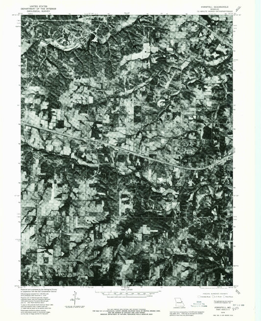 Classic USGS Foristell Missouri 7.5'x7.5' Topo Map Image