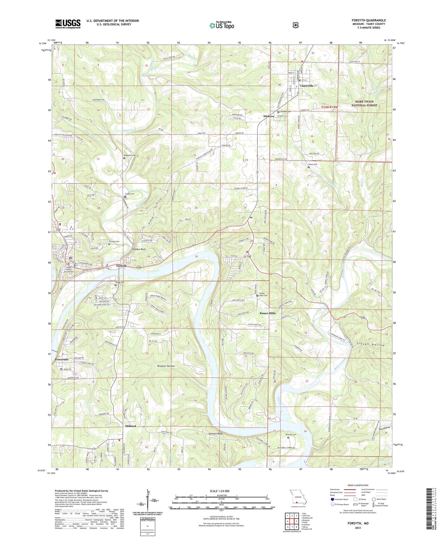 Forsyth Missouri US Topo Map Image