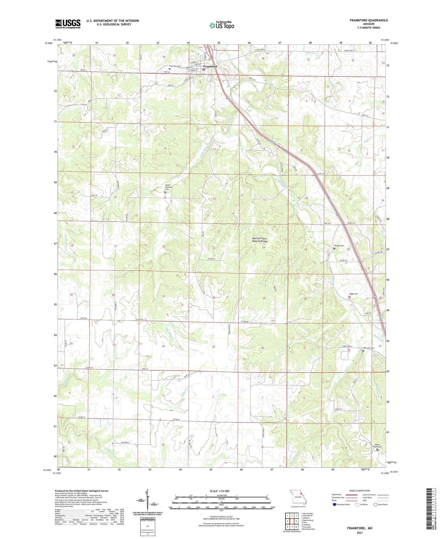 Frankford Missouri US Topo Map Image