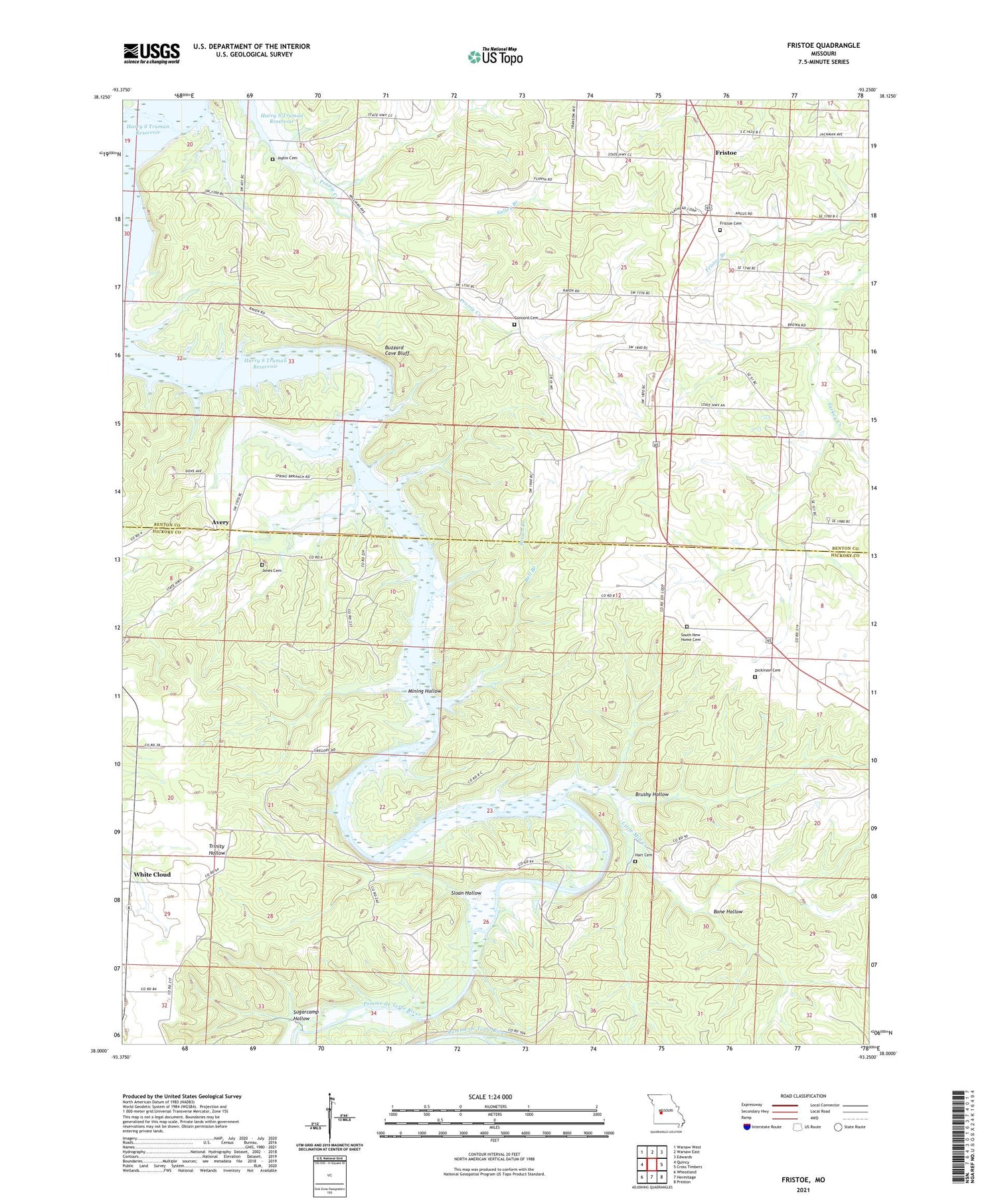 Fristoe Missouri US Topo Map Image