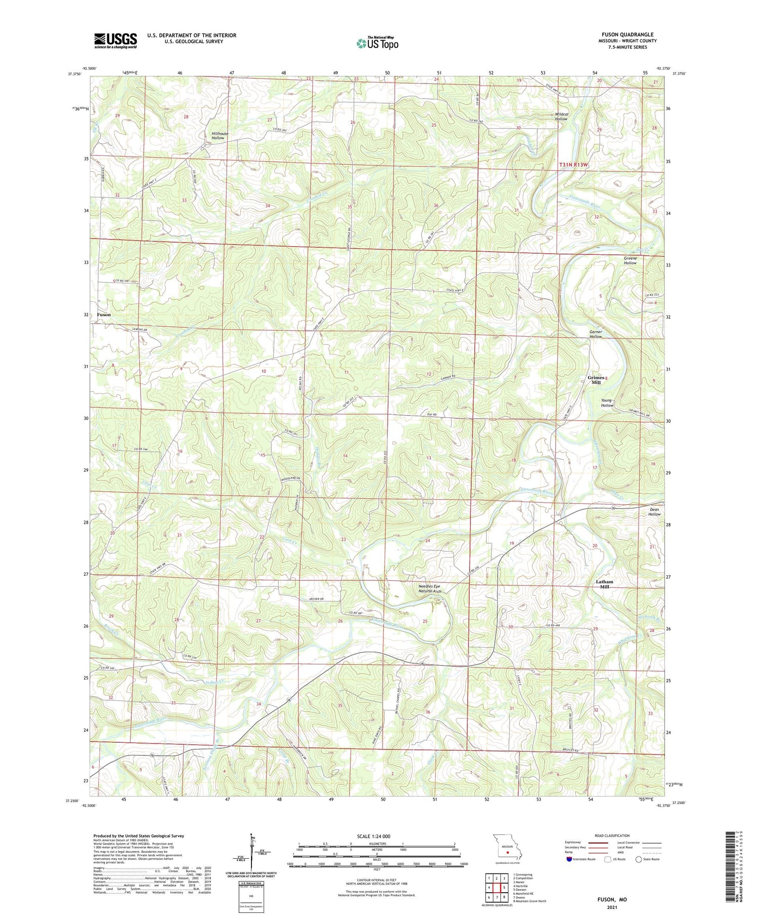 Fuson Missouri US Topo Map Image
