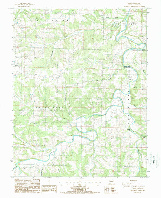 Classic USGS Fuson Missouri 7.5'x7.5' Topo Map Image