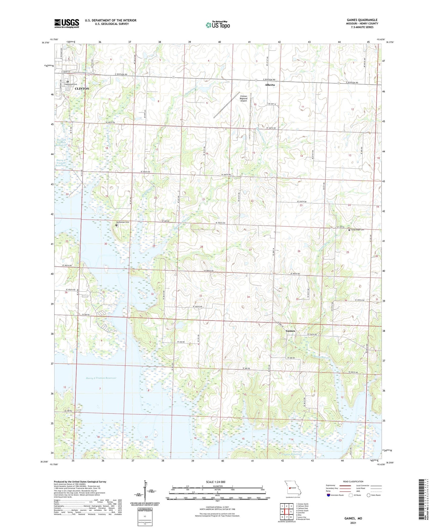 Gaines Missouri US Topo Map Image