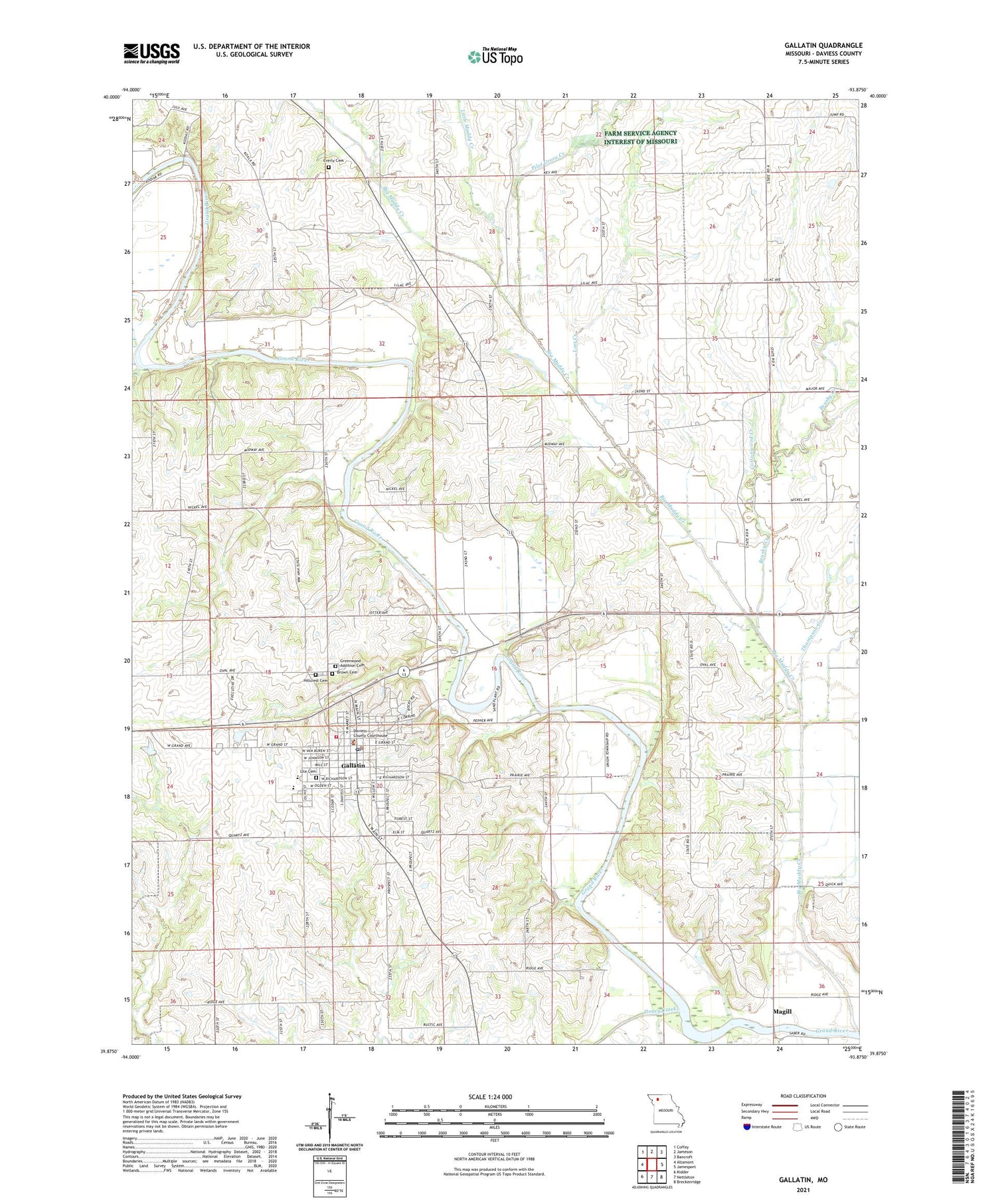 Gallatin Missouri US Topo Map Image