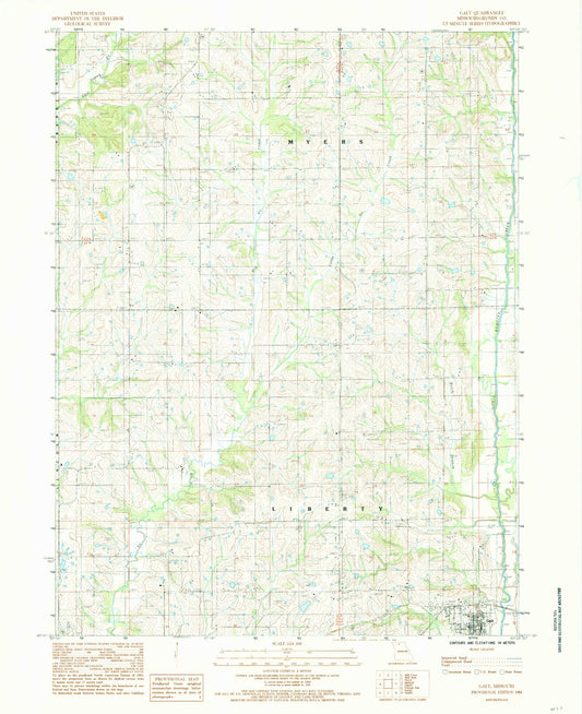 Classic USGS Galt Missouri 7.5'x7.5' Topo Map Image