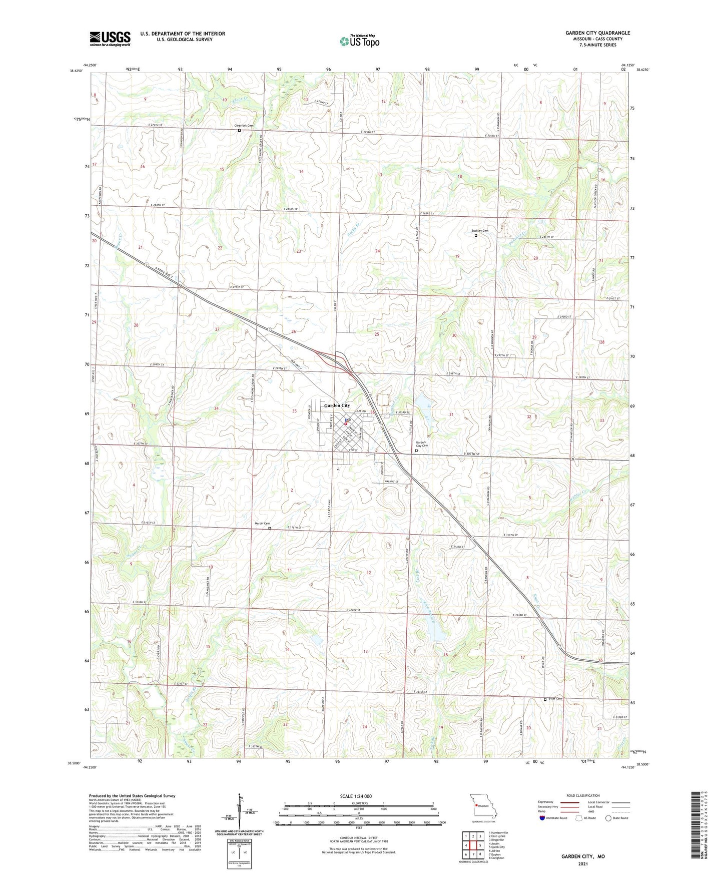 Garden City Missouri US Topo Map Image