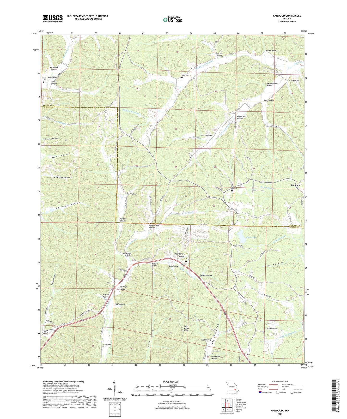 Garwood Missouri US Topo Map Image