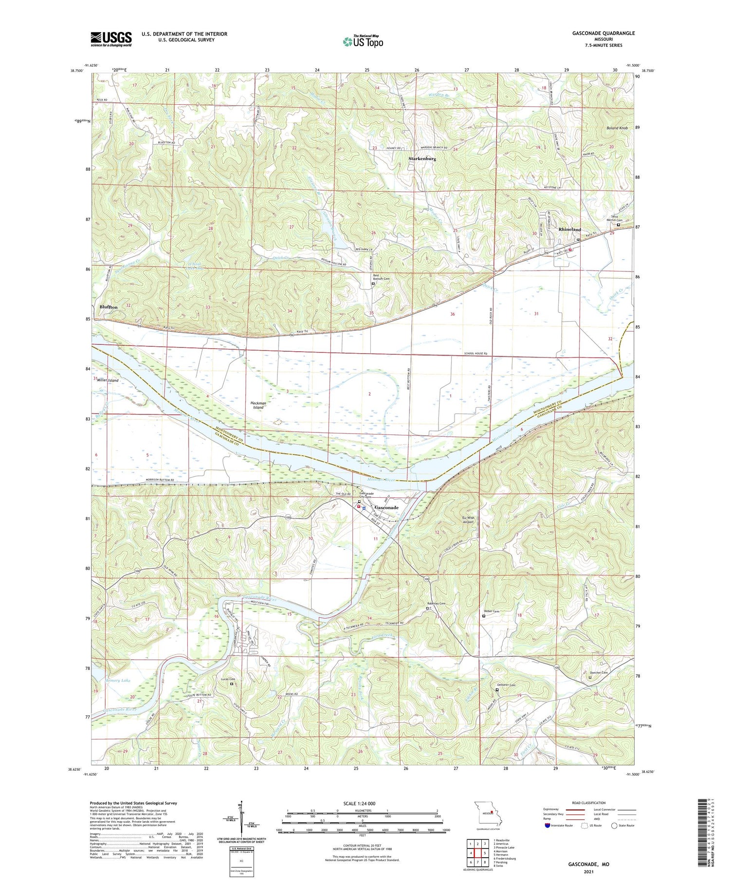 Gasconade Missouri US Topo Map Image
