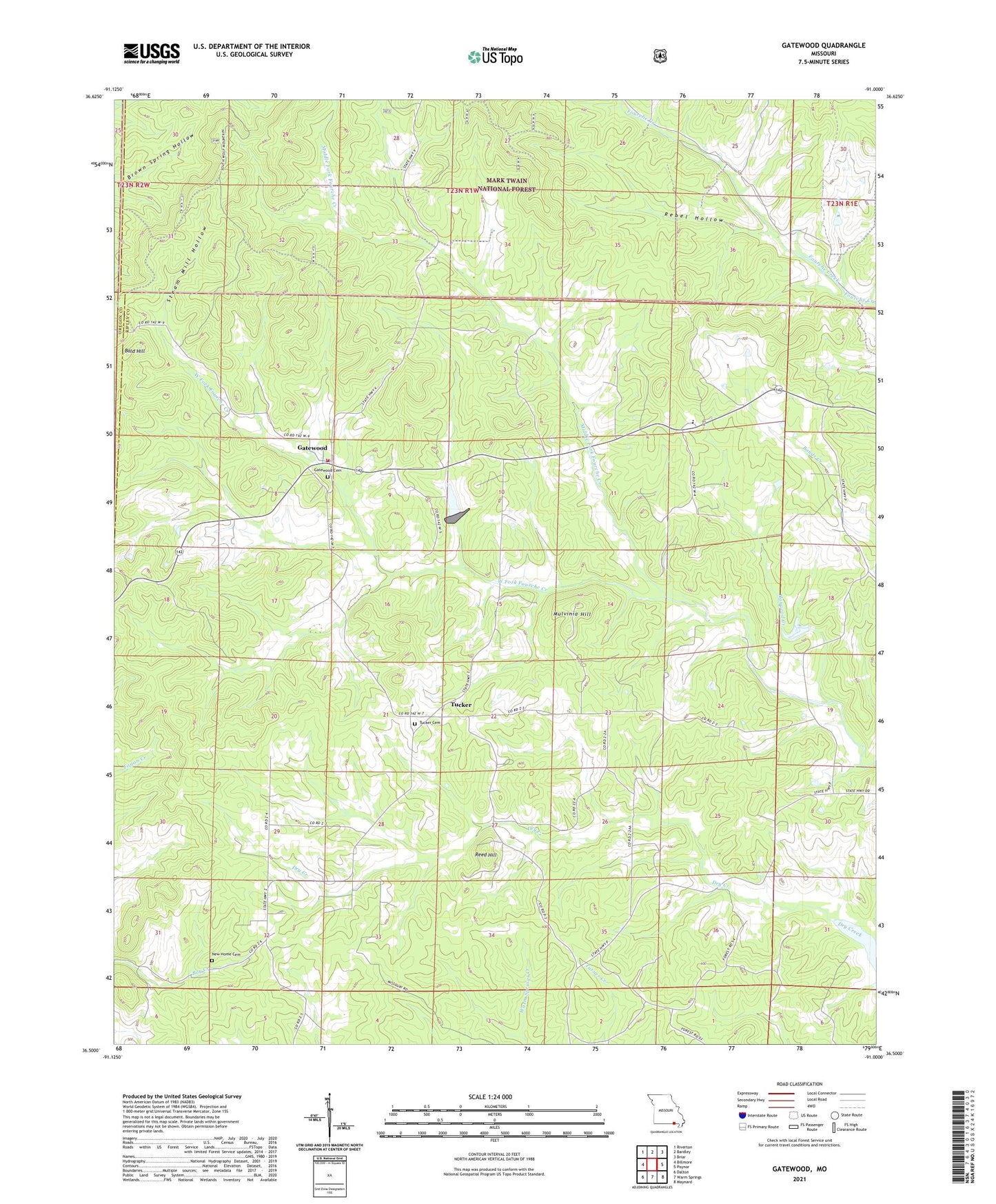 Gatewood Missouri US Topo Map Image