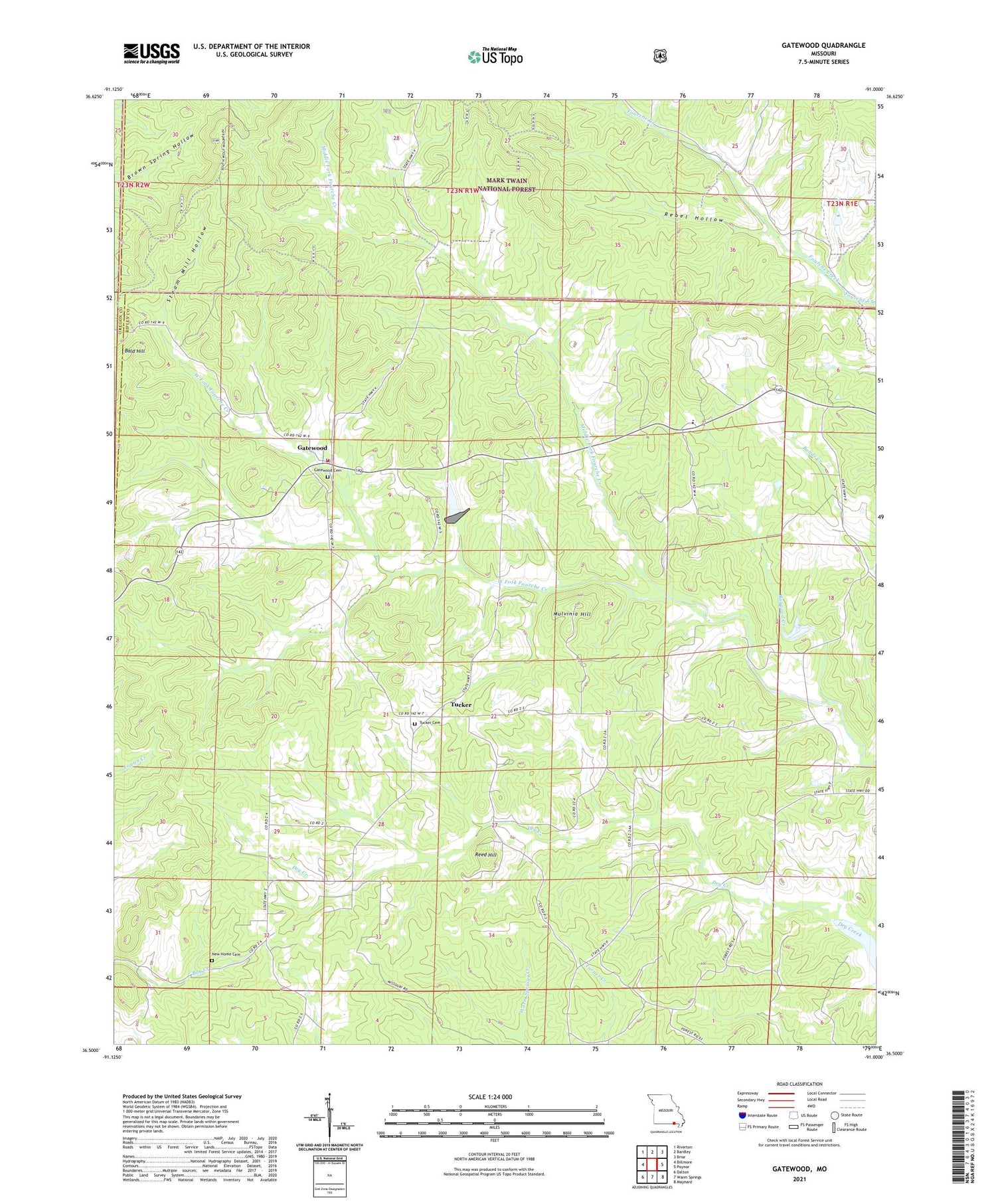 Gatewood Missouri US Topo Map Image
