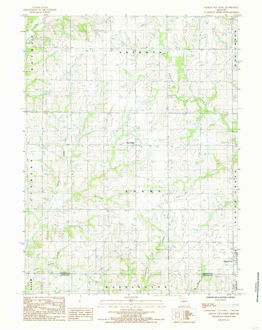 Classic USGS Gilman City West Missouri 7.5'x7.5' Topo Map Image