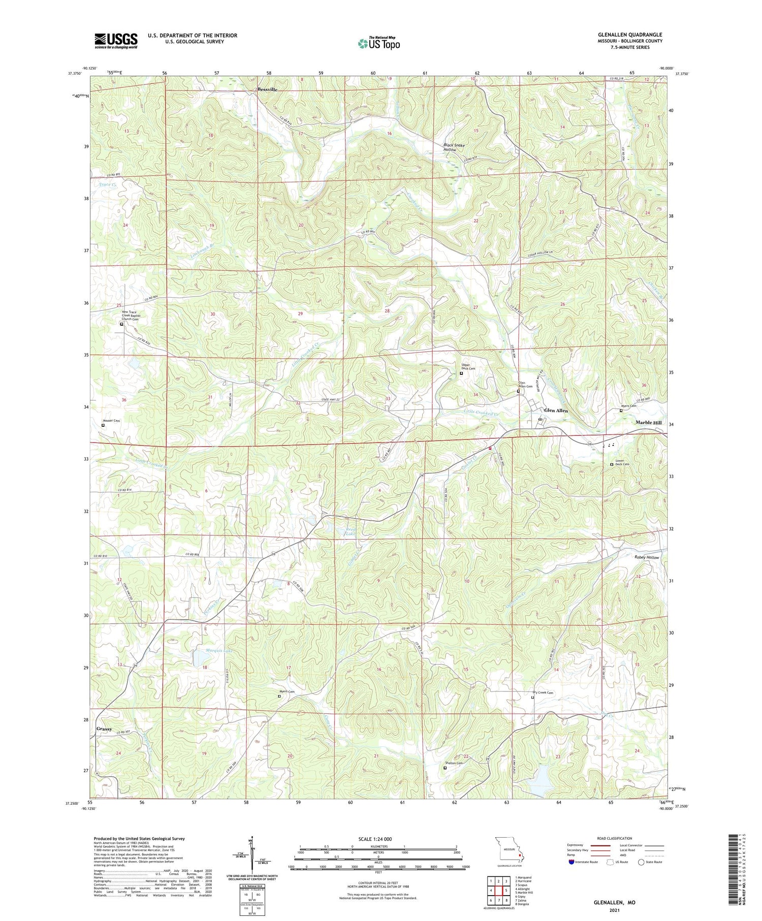 Glenallen Missouri US Topo Map Image