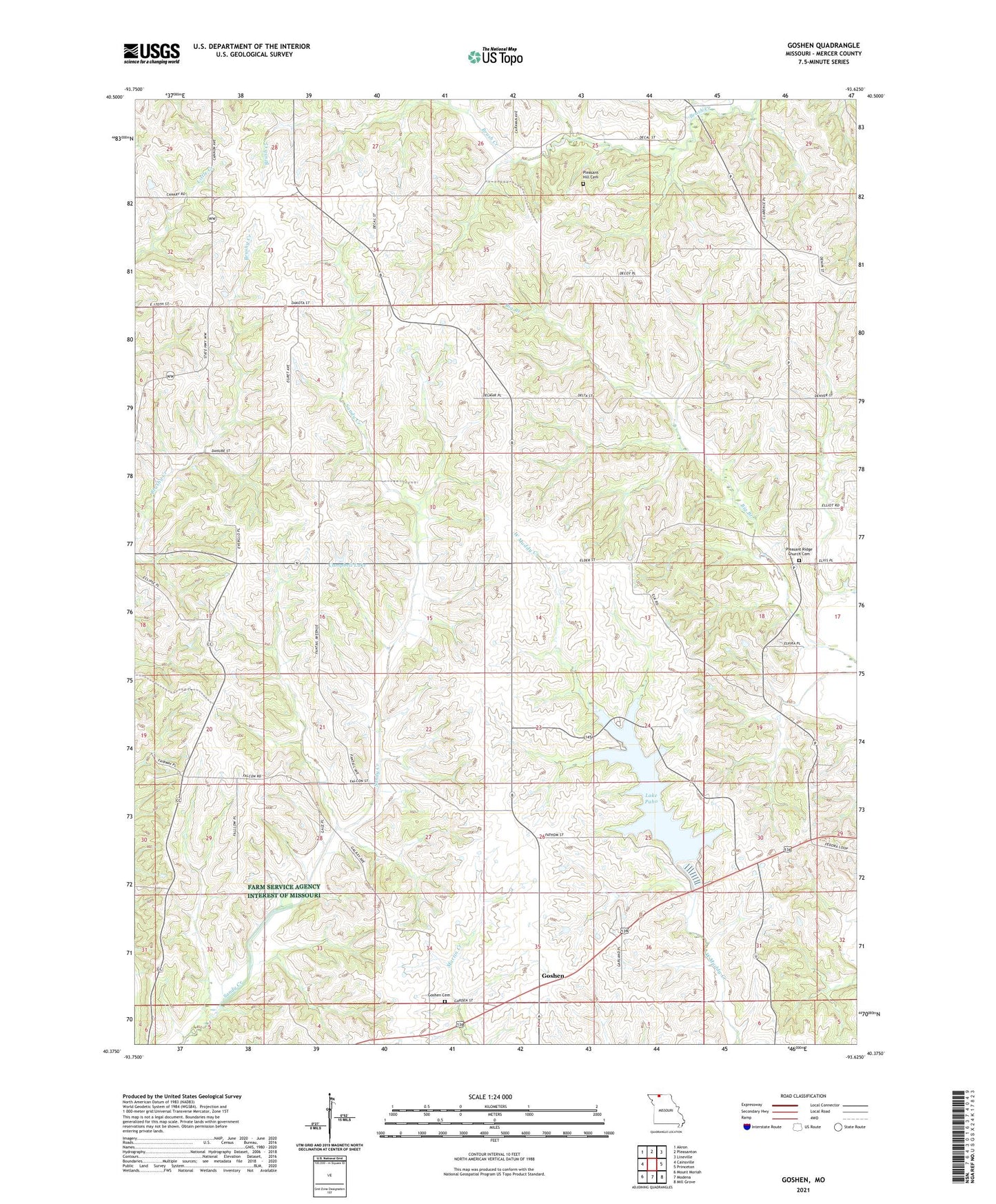 Goshen Missouri US Topo Map Image