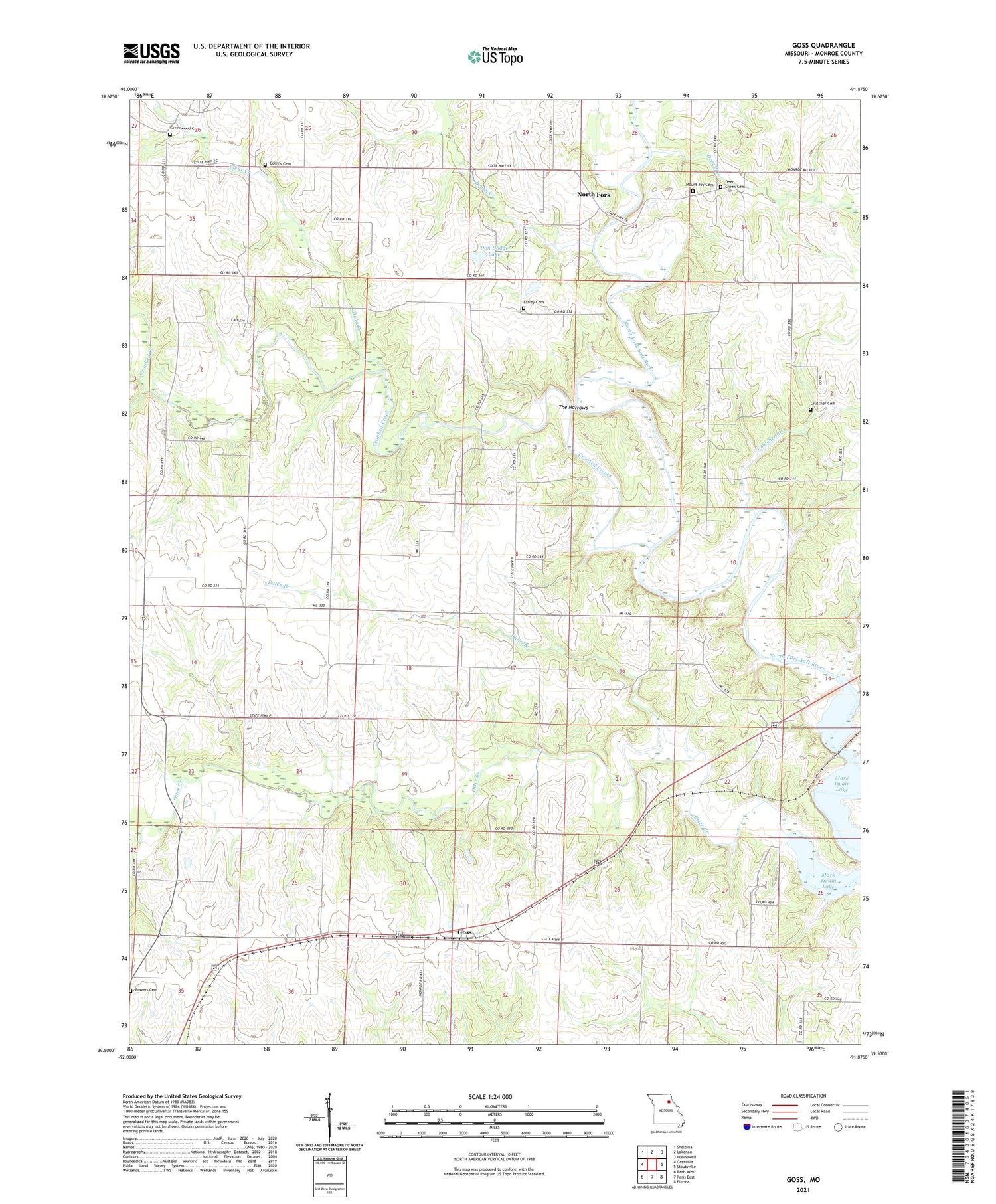 Goss Missouri US Topo Map Image