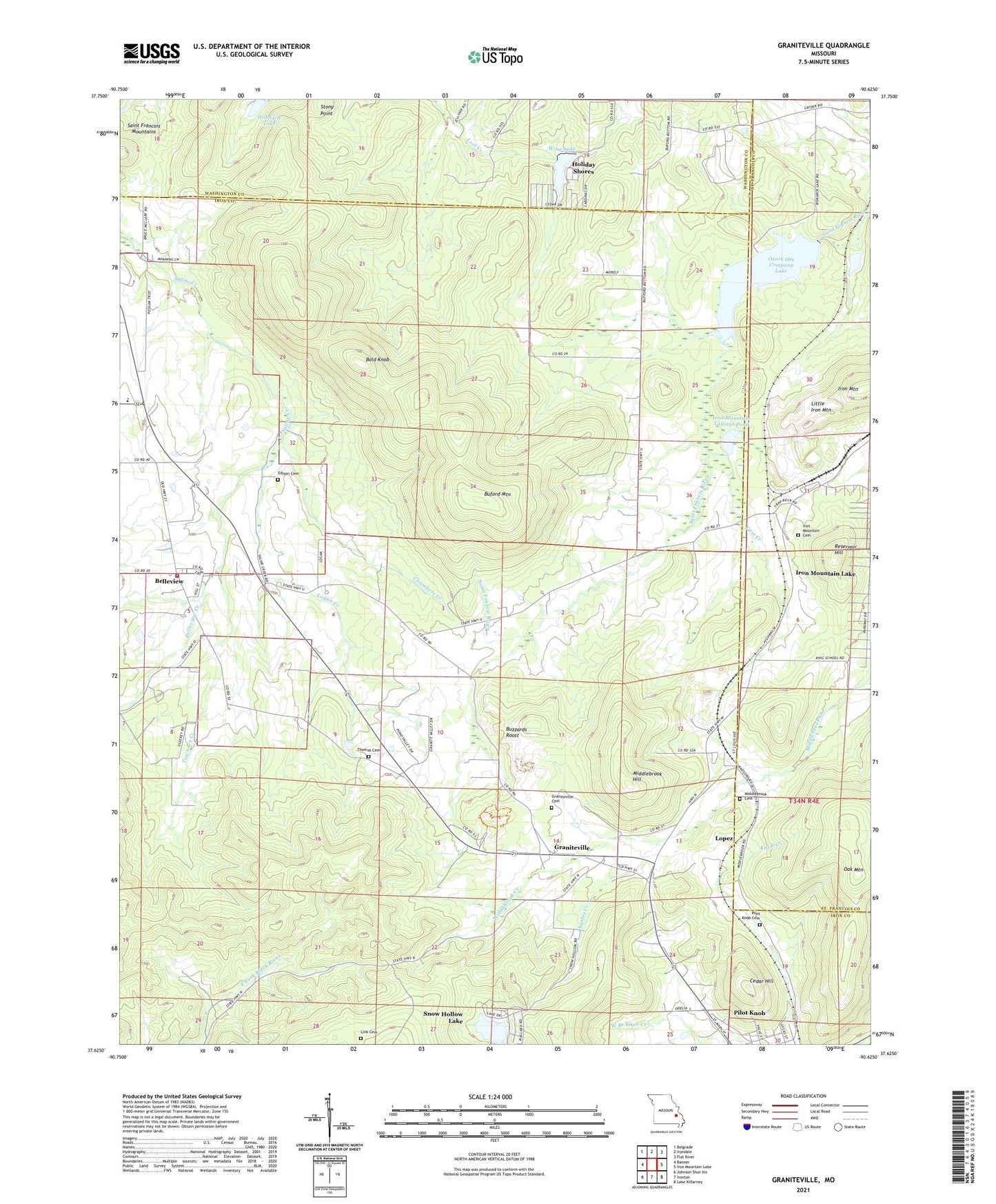 Graniteville Missouri US Topo Map Image