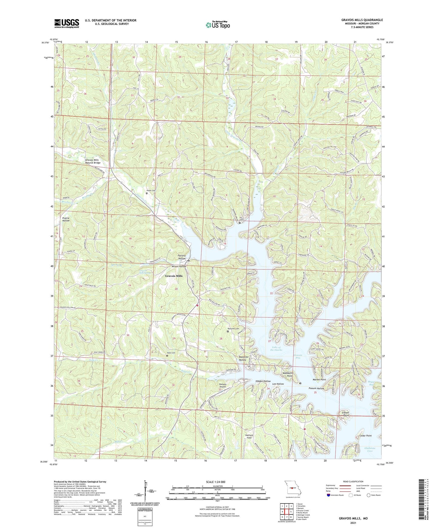 Gravois Mills Missouri US Topo Map Image