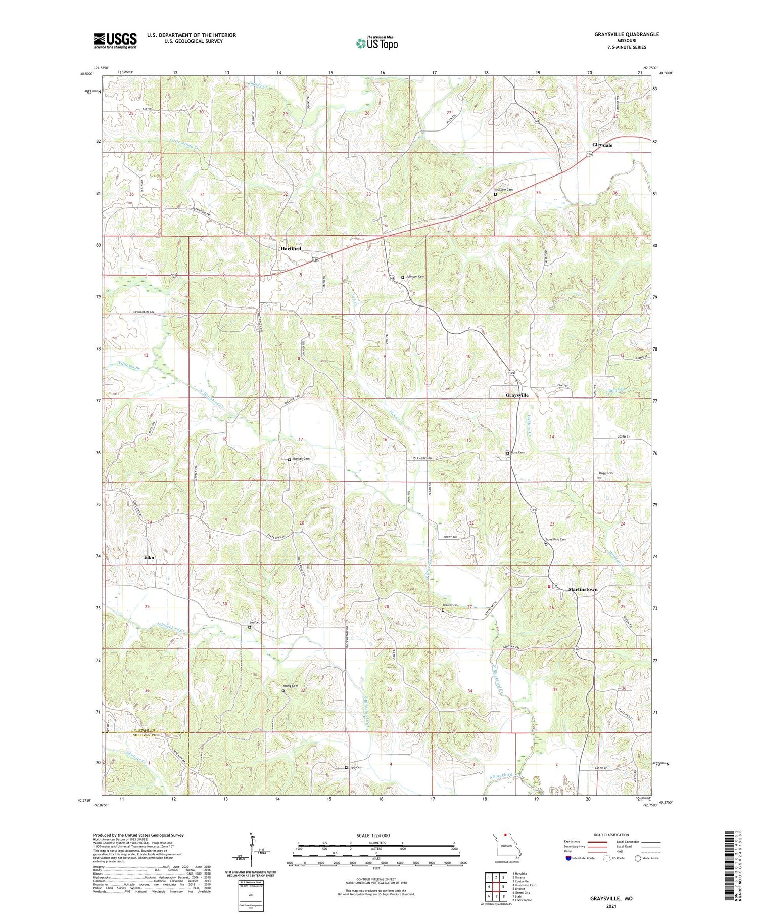 Graysville Missouri US Topo Map Image
