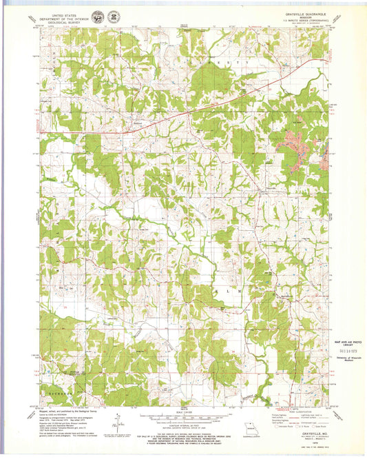 Classic USGS Graysville Missouri 7.5'x7.5' Topo Map Image