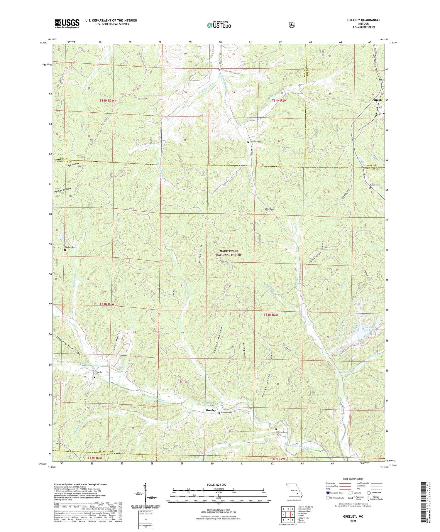 Greeley Missouri US Topo Map Image