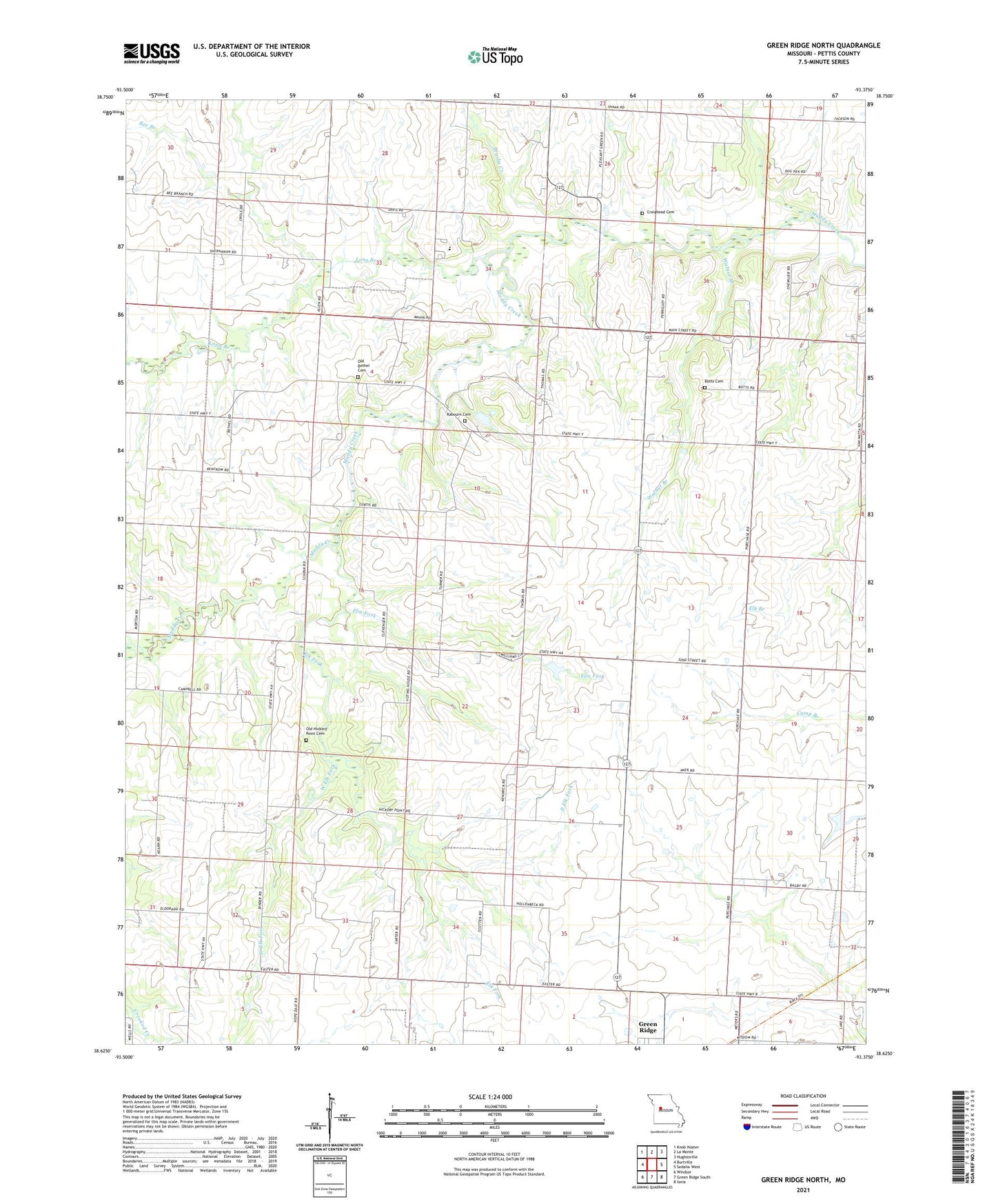 Green Ridge North Missouri US Topo Map Image