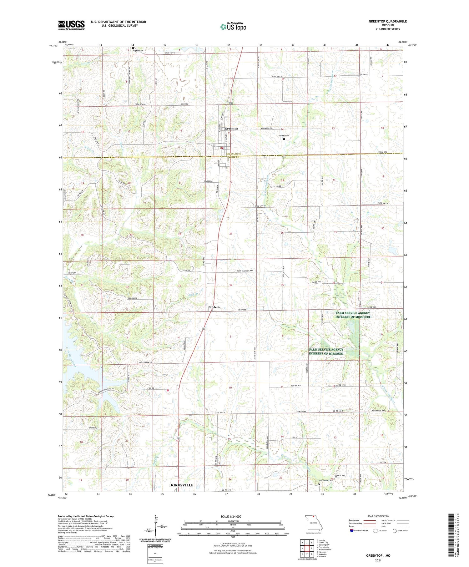 Greentop Missouri US Topo Map Image