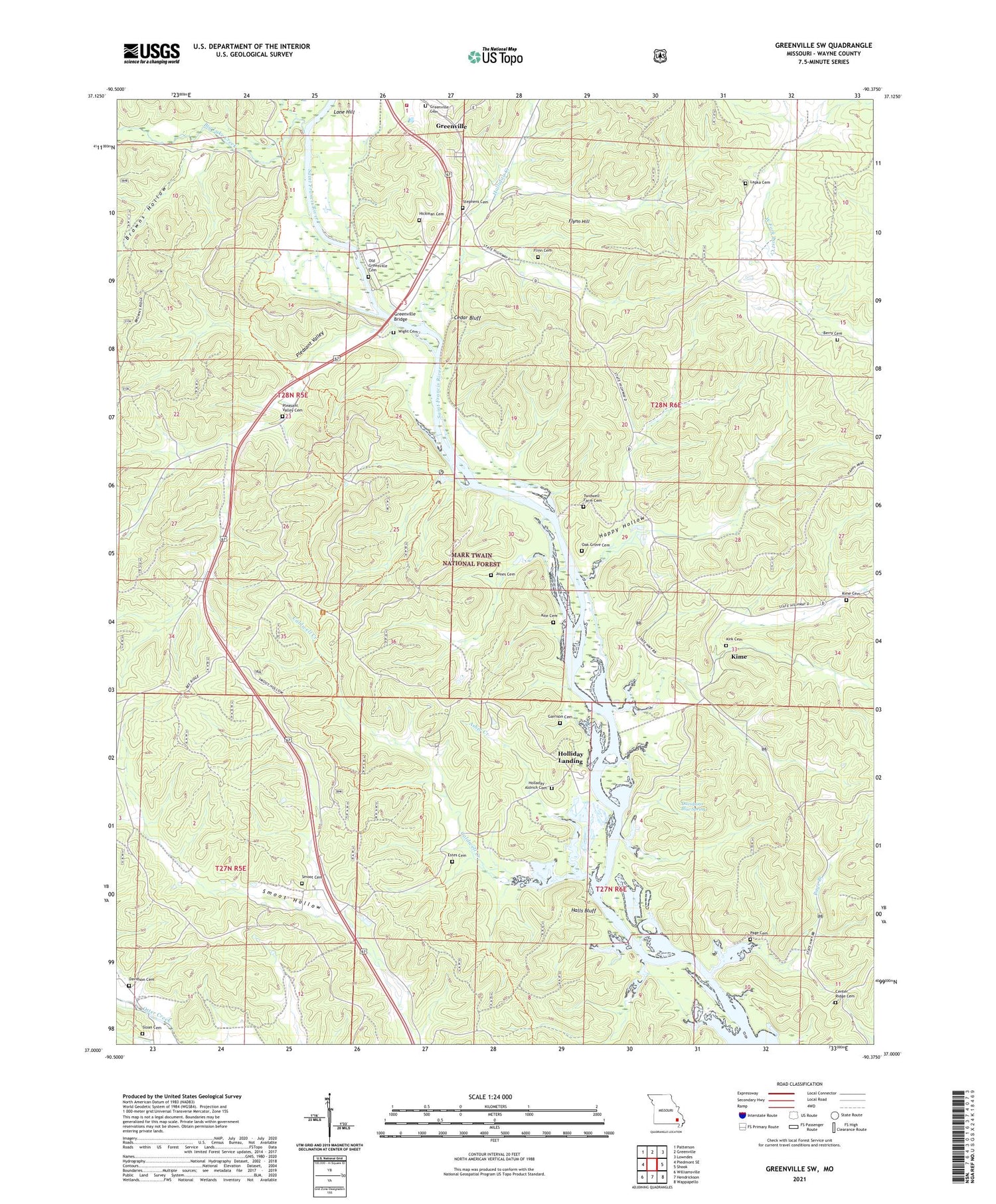 Greenville SW Missouri US Topo Map Image