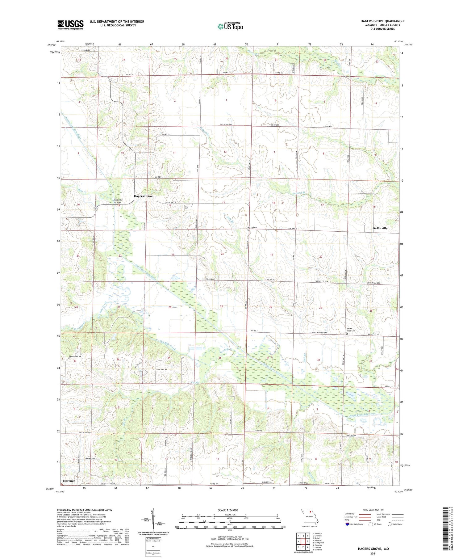 Hagers Grove Missouri US Topo Map Image