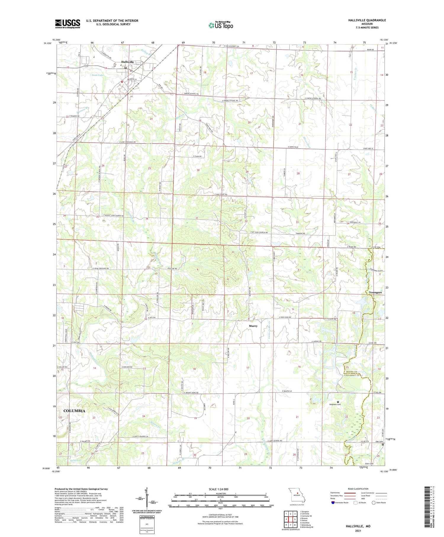 Hallsville Missouri US Topo Map Image