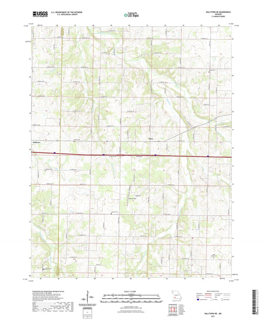 Halltown NE Missouri US Topo Map Image
